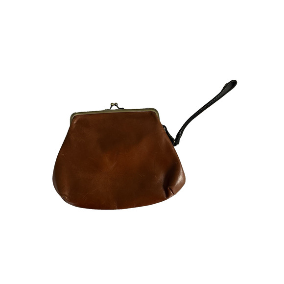 Patricia Nash Lock Clutch Savena Leather Kiss Lock Wristlet Brown Clutch Wallet - Picture 4 of 10